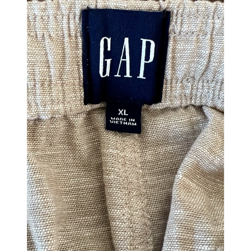 Gap Mens XL Khaki Linen Cotton Blend Pull-On Drawstring Shorts GP007979 NWT - Picture 5 of 8